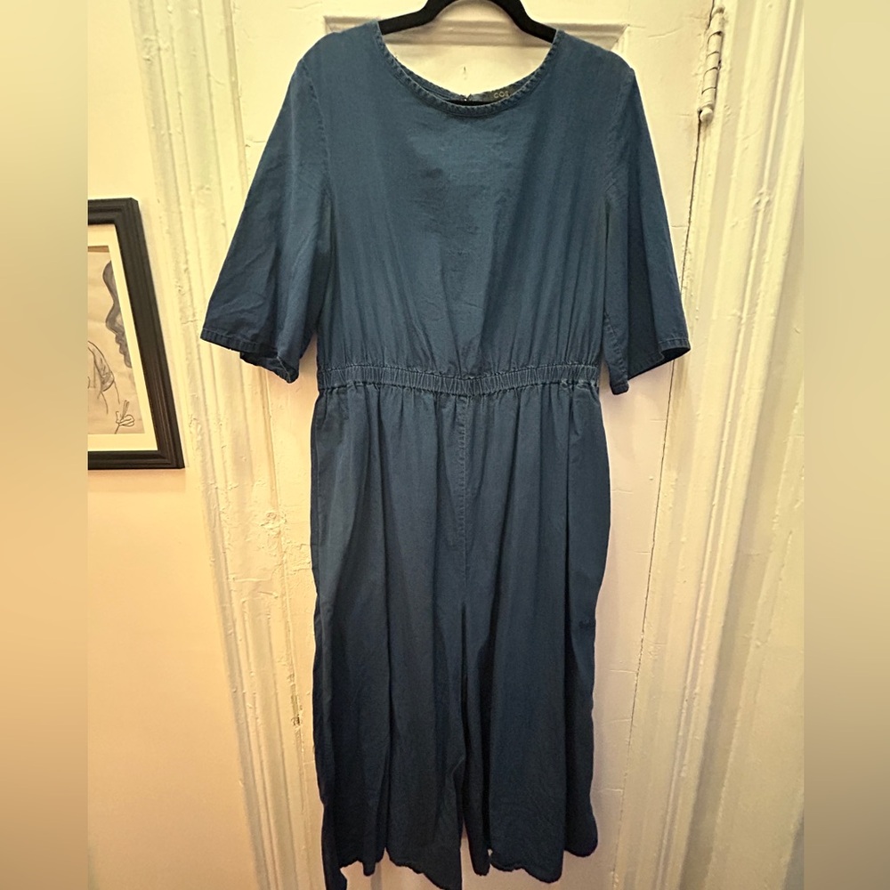COS Dark Blue Denim Wide leg Jumpsuit